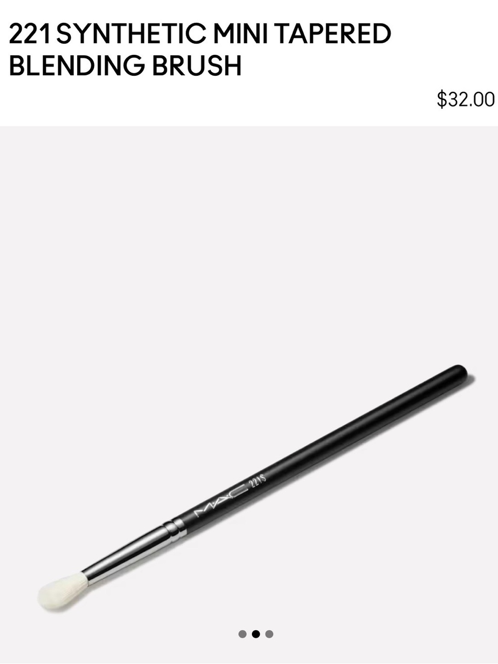MAC 221 Synthetic Mini Tapered Blending Brush Eyeshadow Brush